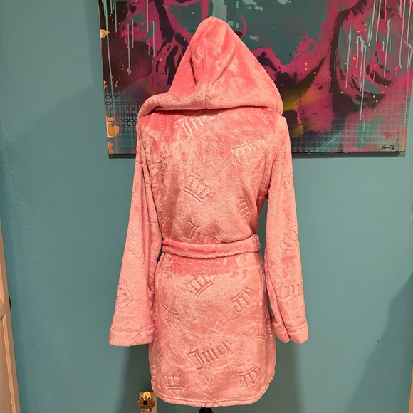 NEW Pink Juicy Couture Logo Pink Robe NWOT Velour Large/X-large XL - Picture 4 of 13